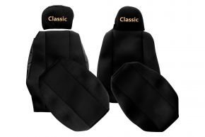 Fundas de asiento a medida CLASSIC para SCANIA G (01.2013-12.2016) - reposacabezas diferentes - negras