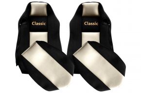 Fundas de asiento a medida CLASSIC para MAN TGX (01.2007-03.2020) - asientos ISRI iguales - beige claro