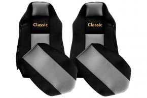Fundas de asiento a medida CLASSIC para MAN TGX (01.2007-03.2020) - asientos ISRI iguales - grises