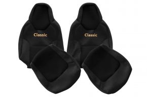 Fundas de asiento a medida CLASSIC para MAN TGL (desde 03.2021) - cinturón conductor fijado al asiento - negras