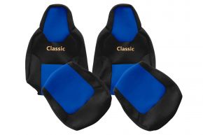 Fundas de asiento a medida CLASSIC para MAN TGL (desde 03.2021) - cinturón conductor fijado al asiento - azules