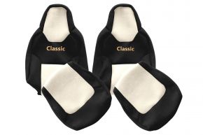 Fundas de asiento a medida CLASSIC para MAN TGL (desde 03.2021) - cinturón conductor fijado al asiento - beige claro