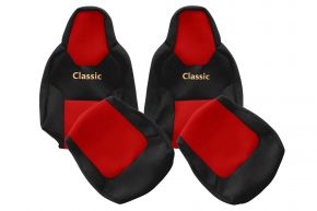 Fundas de asiento a medida CLASSIC para MAN TGL (desde 03.2021) - cinturones fijados a los asientos - rojas