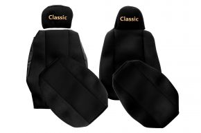 Fundas de asiento a medida CLASSIC para SCANIA S NEXTGEN (desde 01.2017) - asiento acompañante abatible - negras