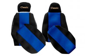 Fundas de asiento a medida CLASSIC para SCANIA S NEXTGEN (desde 01.2017) - asiento acompañante abatible - azules