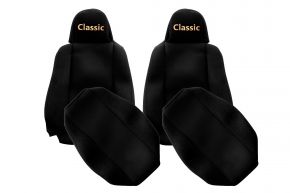 Fundas de asiento a medida CLASSIC para SCANIA G NEXTGEN (desde 01.2017) - reposacabezas estrechos - negras
