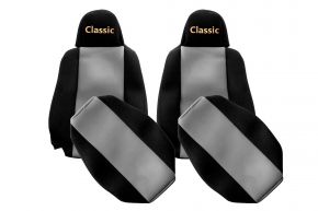 Fundas de asiento a medida CLASSIC para SCANIA G NEXTGEN (desde 01.2017) - reposacabezas estrechos - grises