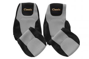 Fundas de asiento a medida CLASSIC para DAF XG+ (desde 10.2021) - asiento acompañante abatible - grises