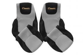 Fundas de asiento a medida CLASSIC para DAF XF NG (desde 10.2021) - asientos iguales - grises