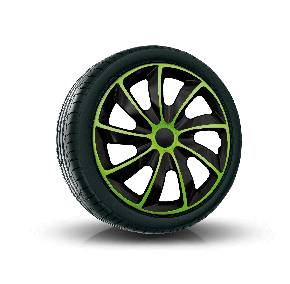 Tapacubos para SEAT 14", QUAD BICOLOR VERDE 4 pzs