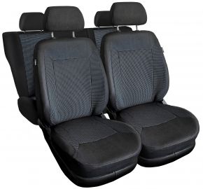 Fundas de asiento universales de tela ROYAL gris oscuro adecuadas para Chevrolet Evanda