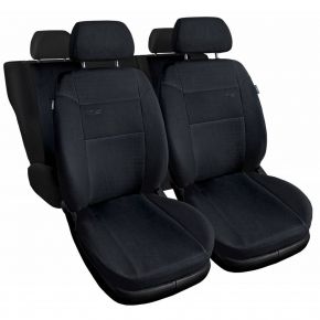 Fundas de asiento universales de tela RS negras adecuadas para Chevrolet Evanda