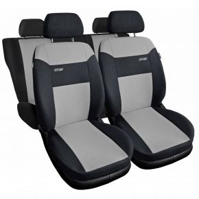 Fundas de asiento universales de tela RS gris claro adecuadas para Chevrolet Evanda