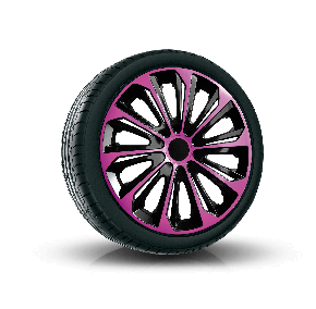 Tapacubos para TOYOTA 15", STRONG DUOCOLOR ROSA-NEGRO 4 pzs