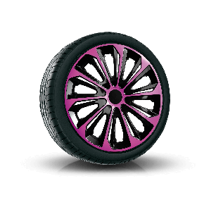 Tapacubos para HYUNDAI 16", STRONG DUOCOLOR ROSA-NEGRO 4 pzs