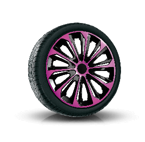 Tapacubos para ALFA ROMEO 14", STRONG DUOCOLOR ROSA-NEGRO 4 pzs