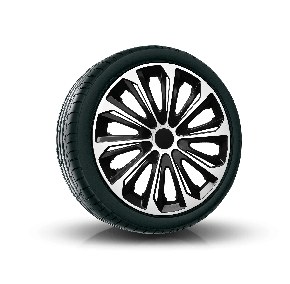 Tapacubos para HYUNDAI 16", STRONG DUOCOLOR NEGRO-BLANCO 4 pzs