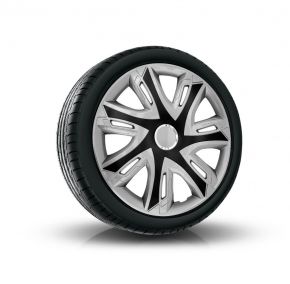 Tapacubos para RENAULT 14", SUPERNOVA BICOLOR negro plata  4pzs