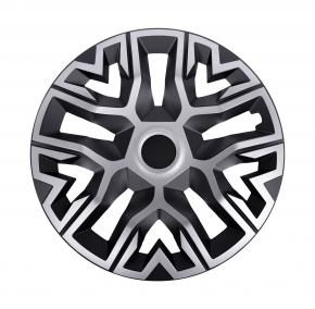 Tapacubos para NISSAN 15", THE BEST plateado-negro, 4pzs