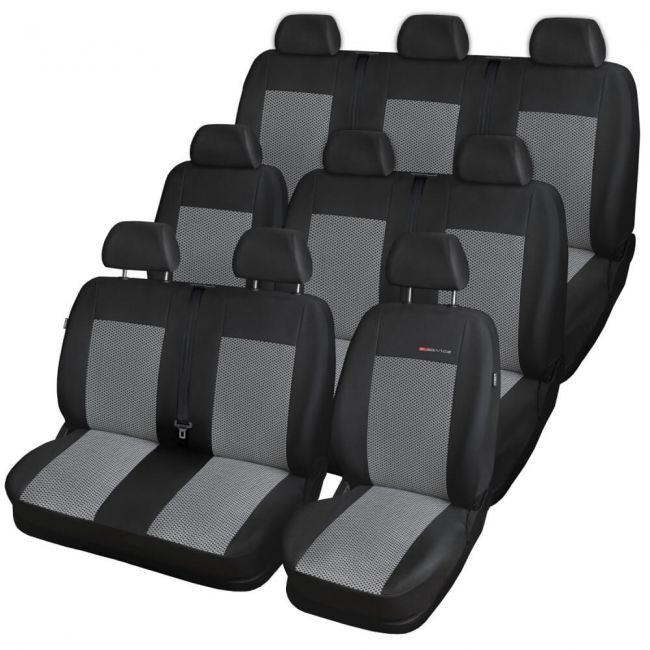VW t4 Transporter/carav medida fundas para asientos juego completo 9-asientos piel sintética/Stone/ 