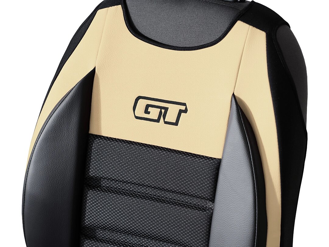 Detalle del respaldo GT Ergonomic con polipiel y tejido