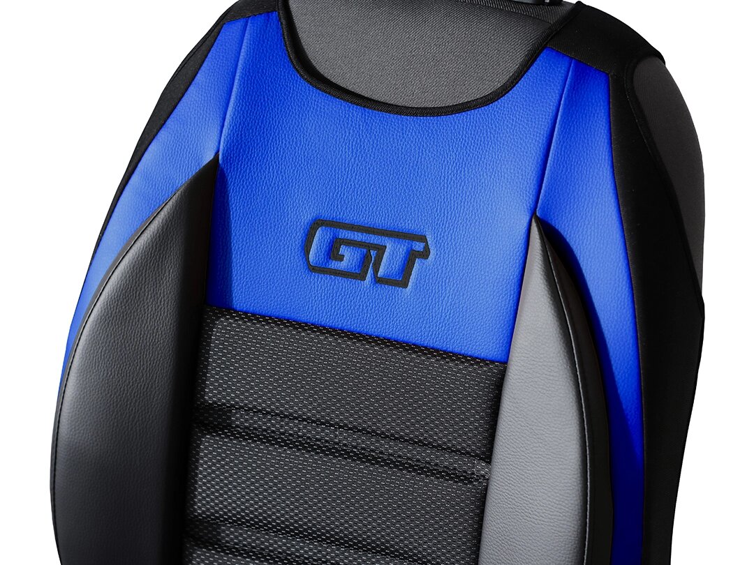 Detalle del respaldo GT Ergonomic con polipiel y tejido