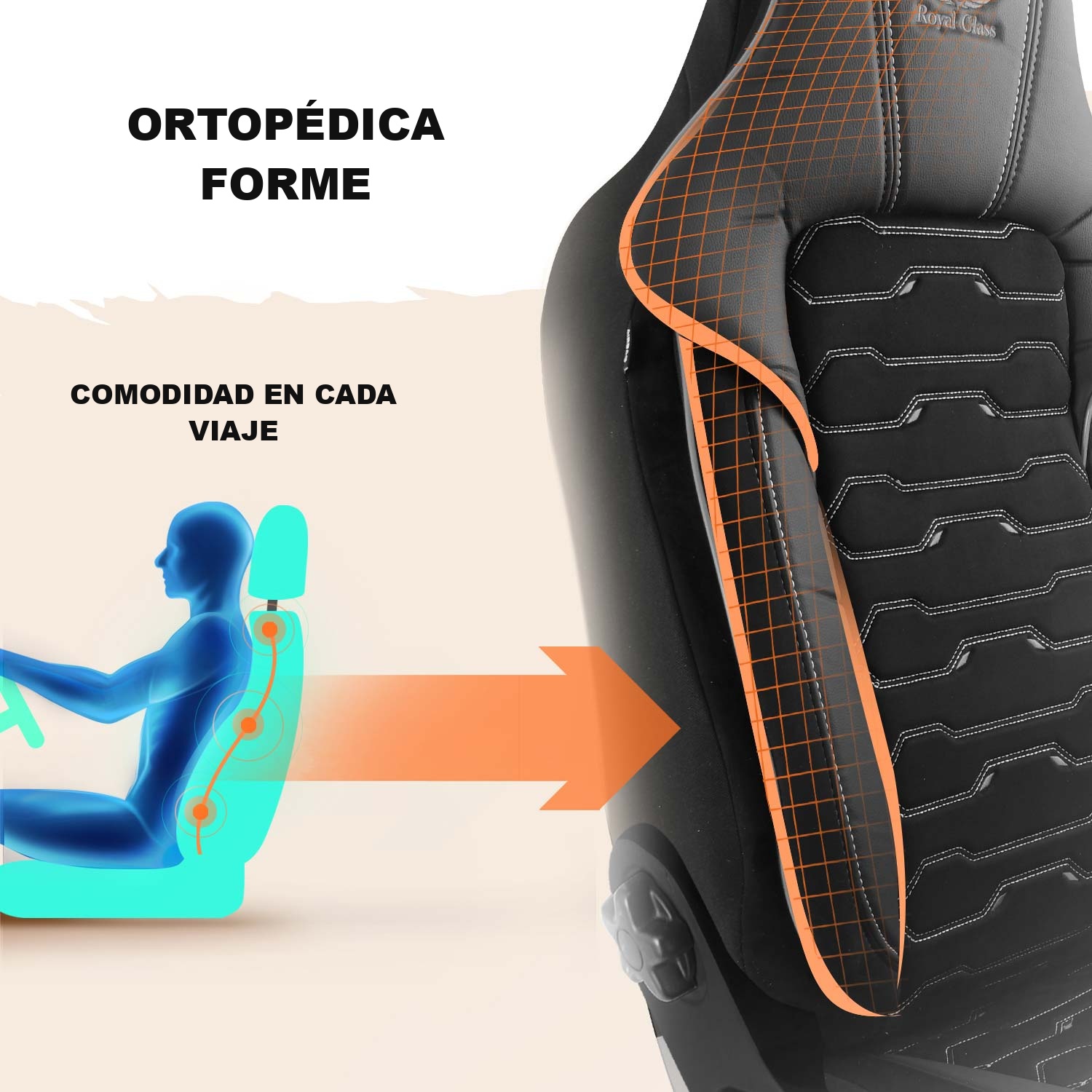 Forma de las fundas de asiento Beirut para comodidad durante la conducción