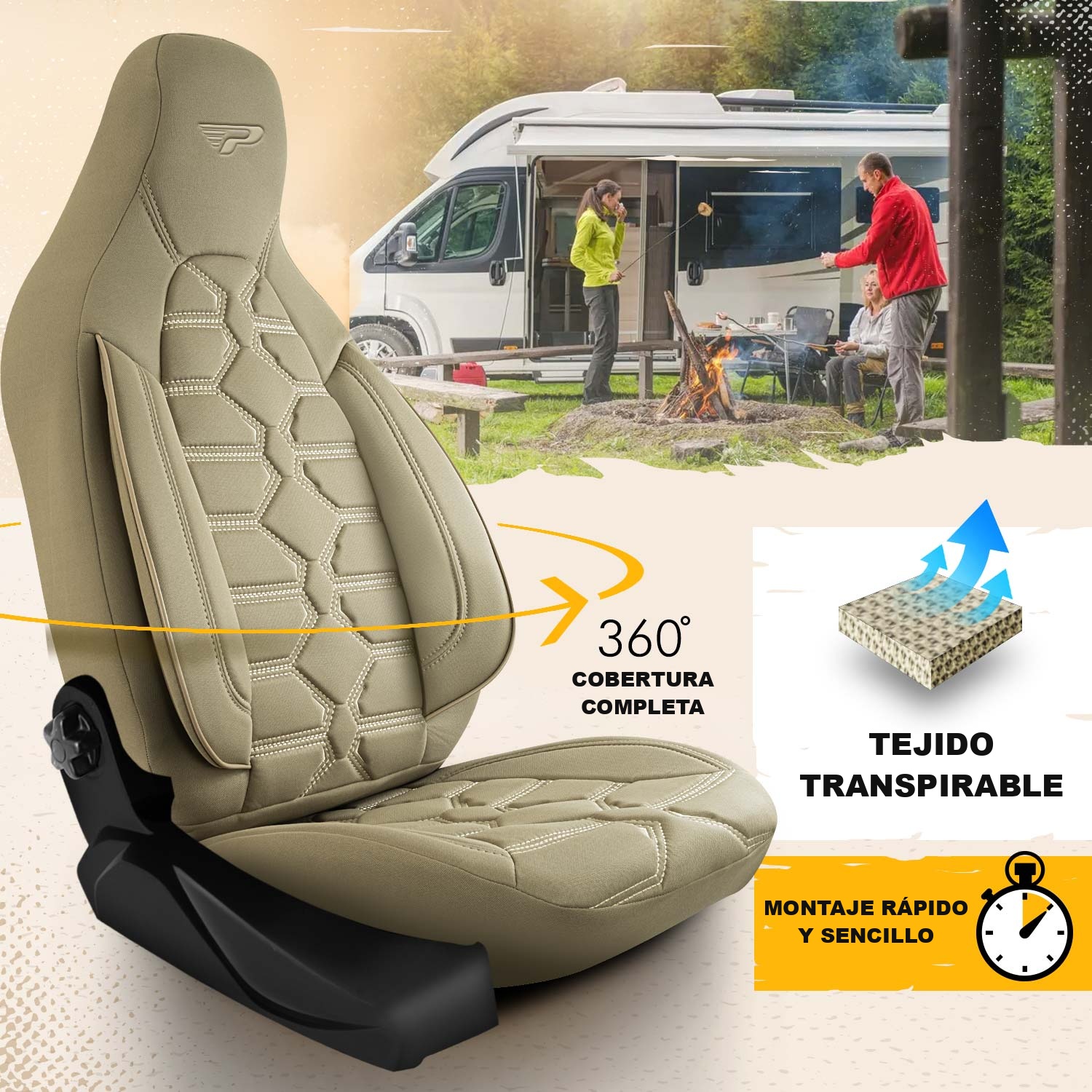 Material de las fundas de asiento Boston - tela transpirable