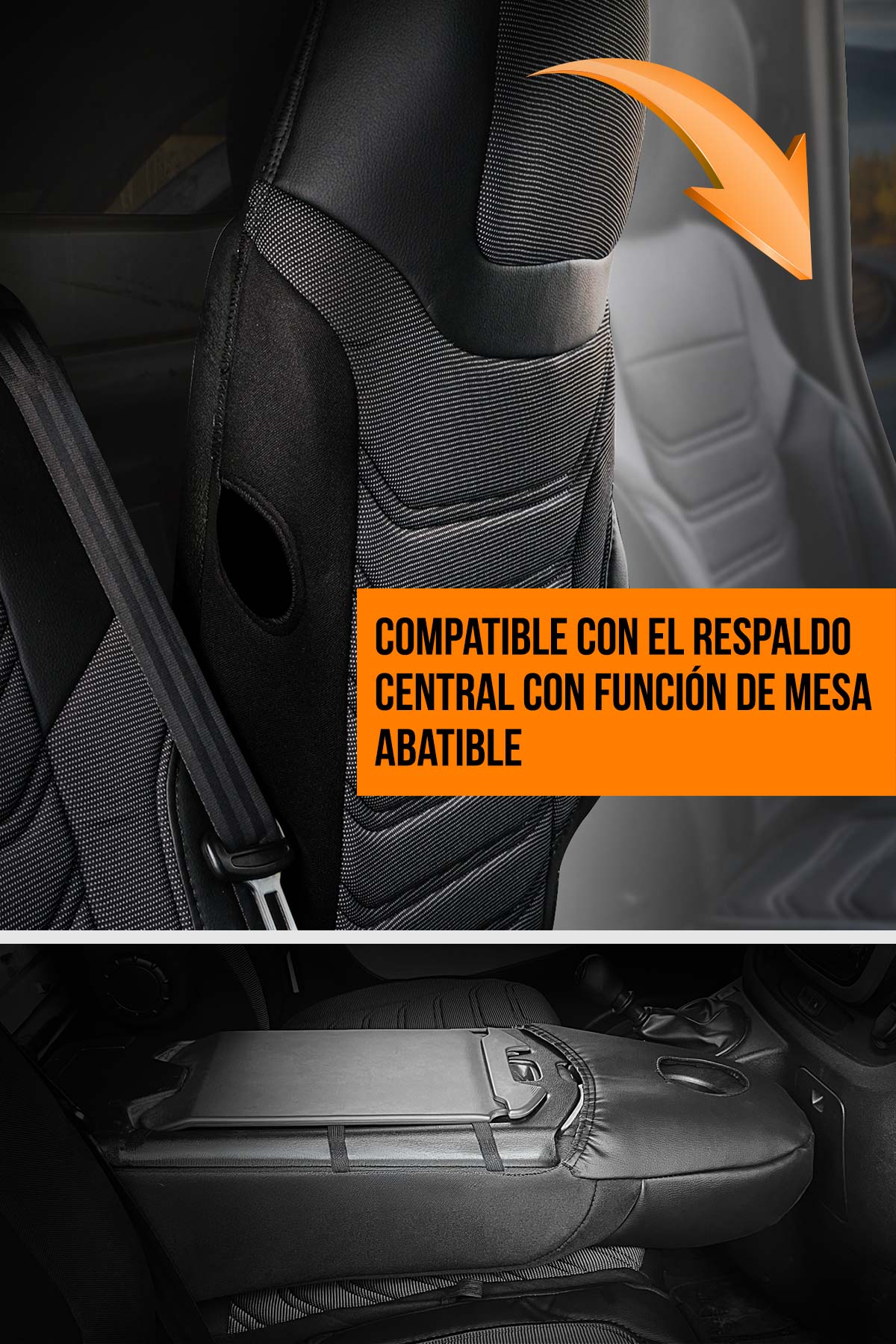 Respaldo dividido del asiento doble con mesa central abatible – FLORIDA VAN