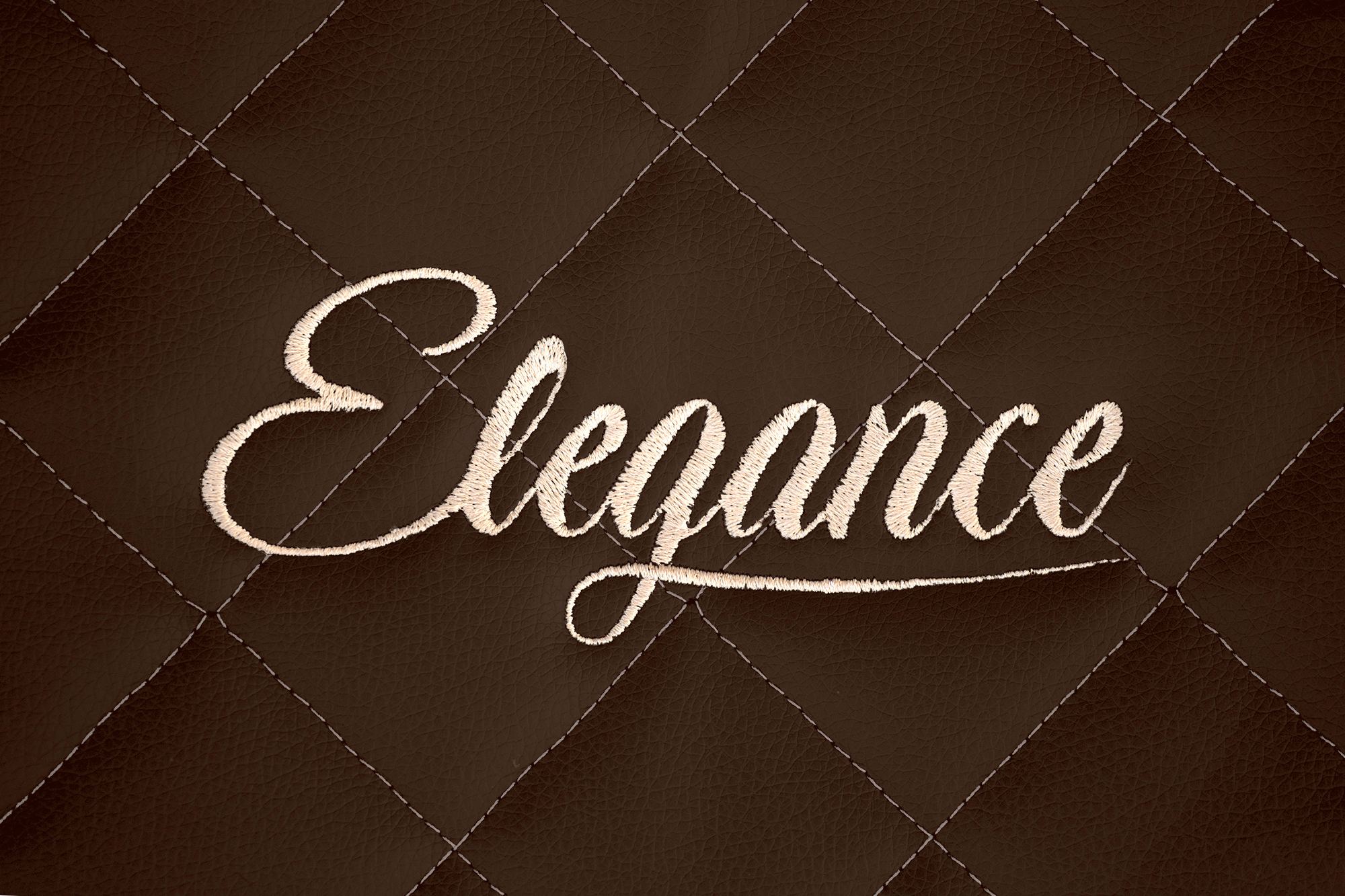 Detalle del bordado Elegance: Marrón