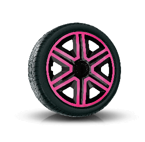 Tapacubos para VOLVO 14", ACTION DOUBLECOLOR ROSA-NEGRO 4 pzs