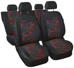 Facelift medida fundas para asientos delantero 3 plazas VW t5 Transp.//carav GTI//rojo//negro