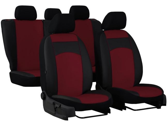 Rojo-Negro Tela Fundas de los asientos delanteros para Fiat Fiorino Scudo Ducato Iveco Daily